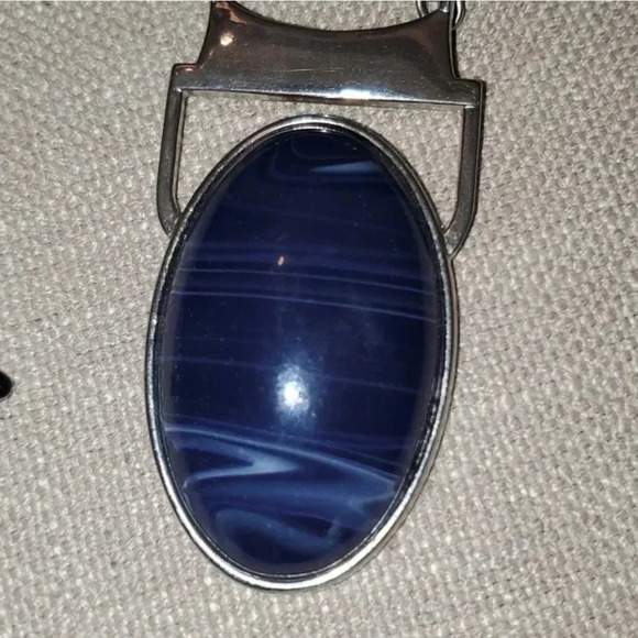 Lia Sophia Silver Chain Deep Purple Long Pendant Necklace - Picture 3 of 12